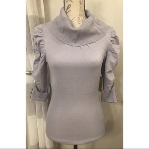 Beautiful Cowl neck Light Gray Sweater Top Size L